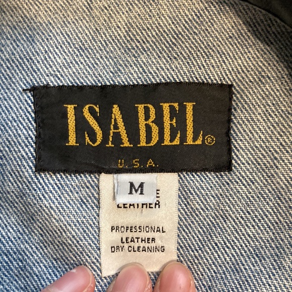 Vintage Isabel Genuine Leather and Denim Women’s Vest - Picture 3 of 8